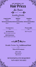 Load image into Gallery viewer, Braids- **SEE FLYER*** PRICES vary