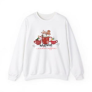 Mama Needs Coffee Holiday Crewneck Sweatshirt