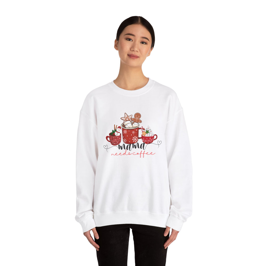 Mama Needs Coffee Holiday Crewneck Sweatshirt