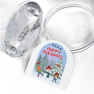 Happy Holidays Snow Globe - Festive Winter Décor