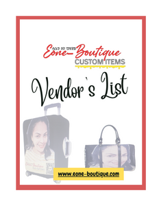 Vendor's List- 13 vendors included