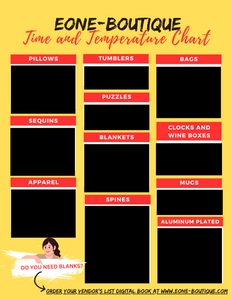 Time & Temperature Chart for Sublimation