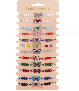 Butterfly and beads bracelets