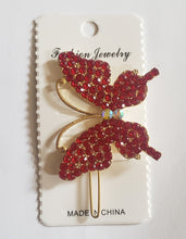 Load image into Gallery viewer, Butterfly bling hair clips
