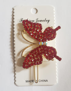 Butterfly bling hair clips