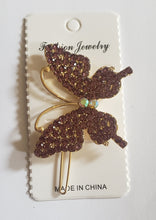 Load image into Gallery viewer, Butterfly bling hair clips
