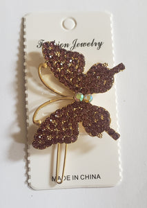 Butterfly bling hair clips