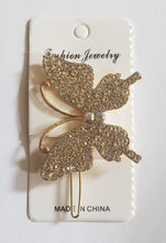 Load image into Gallery viewer, Butterfly bling hair clips
