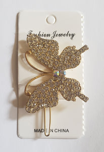 Butterfly bling hair clips