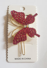 Load image into Gallery viewer, Butterfly bling hair clips
