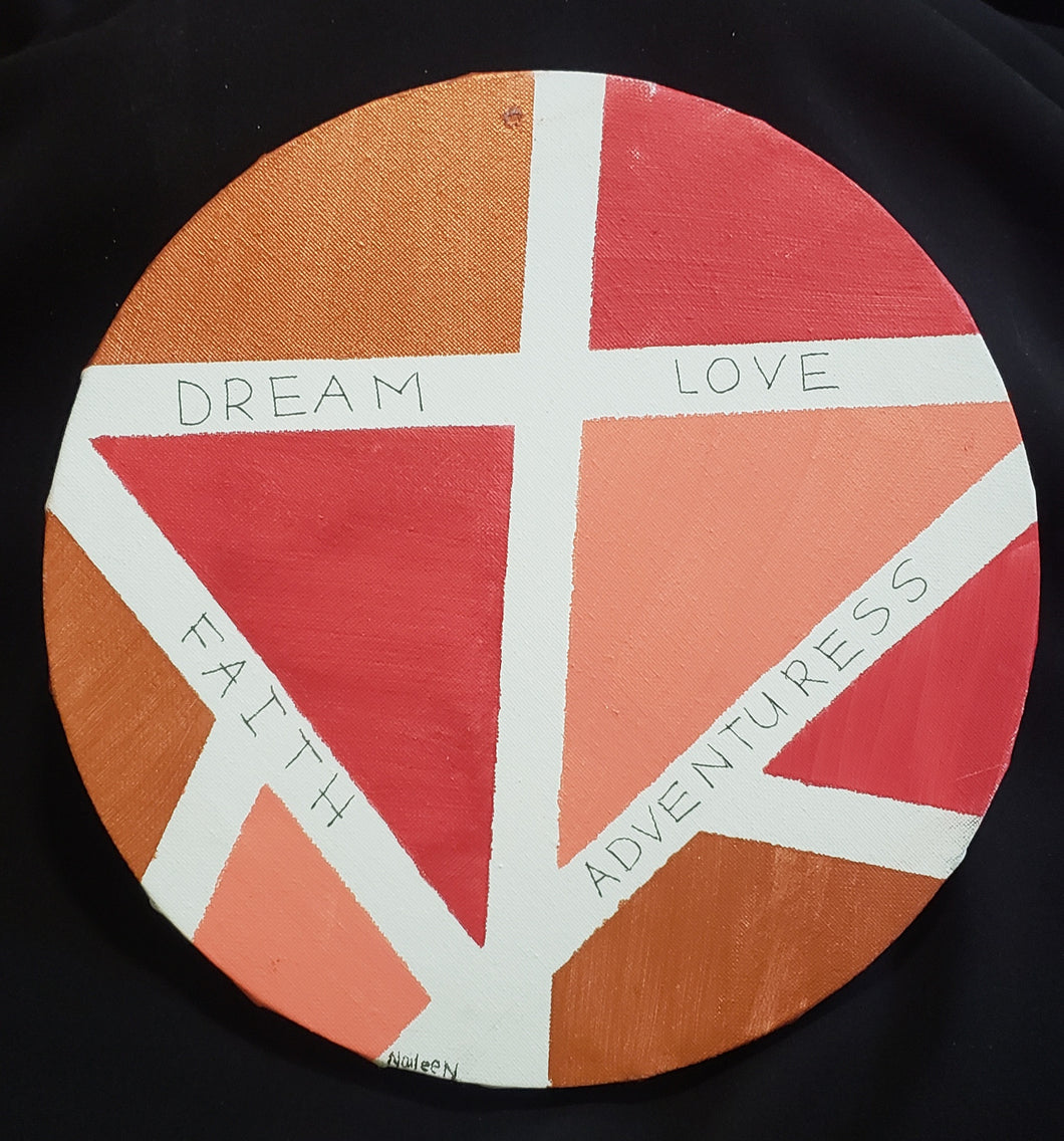 Red Dream circular canvas