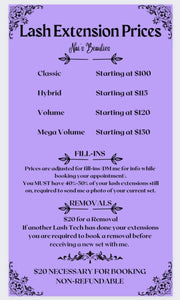 Hybrid Lash Extensions- starting at $115 **SEE FLYER