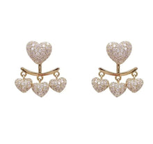 Load image into Gallery viewer, Rhinestones Heart Jacket Earrings
