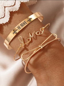 3pcs Knot Detail Bangle