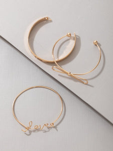 3pcs Knot Detail Bangle