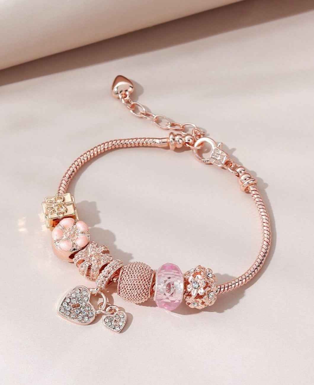 Rhinestone Heart Decor Bracelet