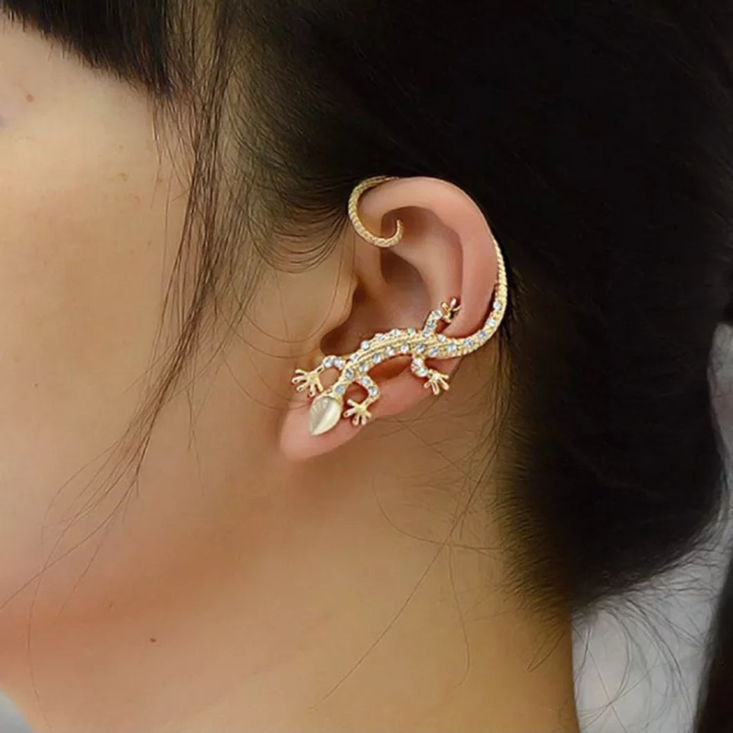 1 pc Crystal Lizard Ear Cuff Gold