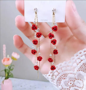 Rose Tassle Earrings