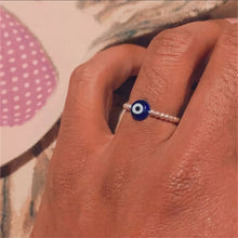 Load image into Gallery viewer, Evil Eye Ring- Silver
