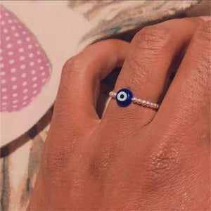 Evil Eye Ring- Silver