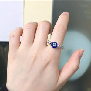 Evil Eye Ring- Silver